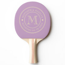 Mid-Century Sommar Lilafärgad Bröllopsmonogram