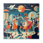 Mid Century Space Age Cocktail Party Kakelplatta<br><div class="desc">Welcome to my Mid Century Fantasy World! Designs in this store are born of growing up in a Mid Century home complete with Martini loving parents.  Break out the cocktails.  Merging fact with fantasy within Mid Century Modern,  Jazz,  Retro Futuristic,  Atomic and Space Age Designs.</div>