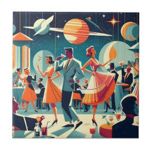 Mid Century Space Age Cocktailparty Kakelplatta