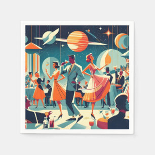 Mid Century Space Age Cocktailparty Pappersservett