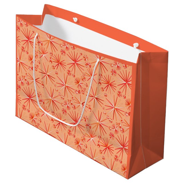 Mid Century Sputnik mönster, Coral Shades (Framsidan Vinklad)