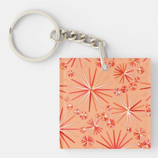 Mid Century Sputnik mönster, Coral Shades (Framsidan)