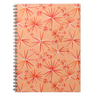 Mid Century Sputnik mönster, Coral Shades Anteckningsbok