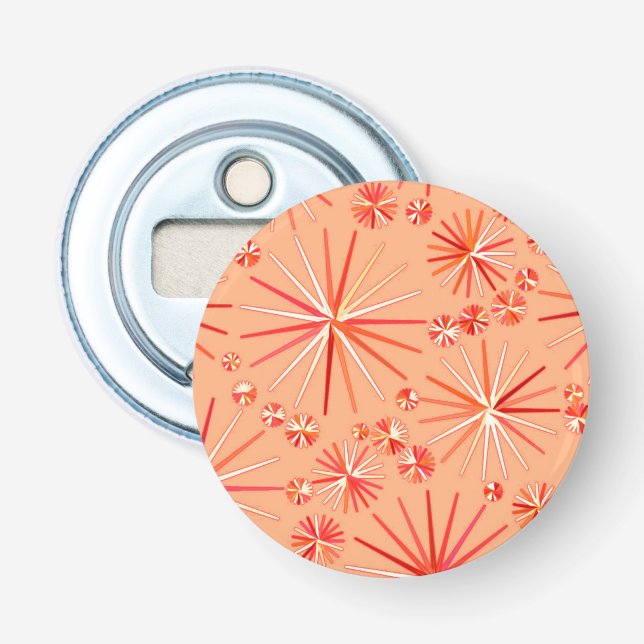 Mid Century Sputnik mönster, Coral Shades Flasköppnare (Framsidan)