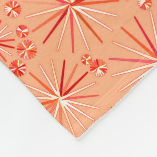 Mid Century Sputnik mönster, Coral Shades Fleecefilt (Hörn)