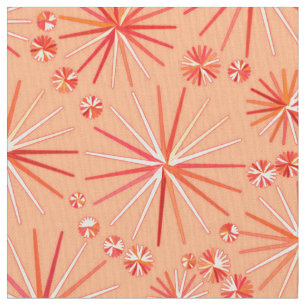 Mid Century Sputnik mönster, Coral Shades Tyg