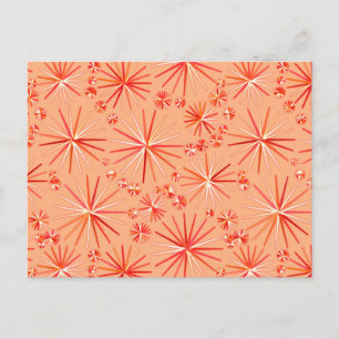 Mid Century Sputnik mönster, Coral Shades Vykort