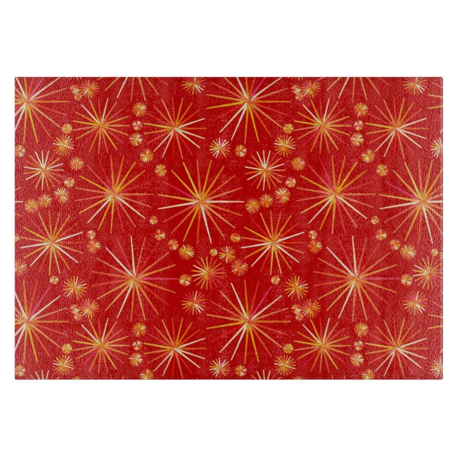 Mid Century Sputnik mönster, Deep Red (Framsidan)