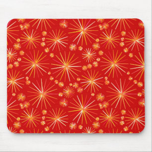 Mid Century Sputnik mönster, Deep Red Musmatta
