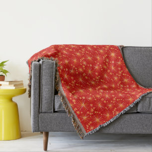 Mid Century Sputnik mönster, Deep Red Mysfilt