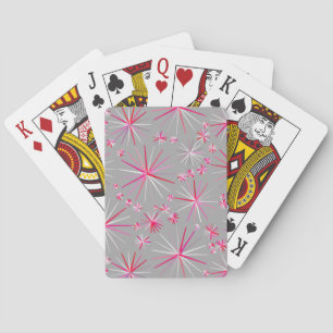 Mid Century Sputnik mönster, Grått och Fuchsia Casinokort