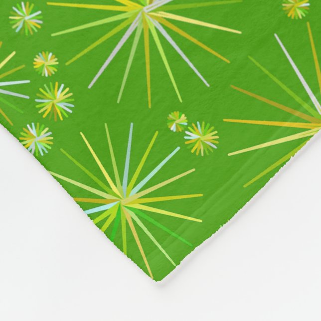 Mid Century Sputnik mönster, Oliv grönt Fleecefilt (Hörn)