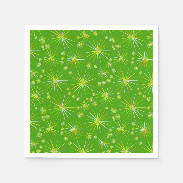 Mid Century Sputnik mönster, Oliv grönt Pappersservett (Framsidan)