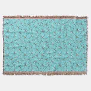 Mid Century Sputnik mönster, Robin's Egg Blue Filt