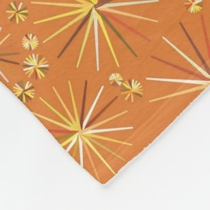 Mid Century Sputnik mönster, Terracotta Fleecefilt