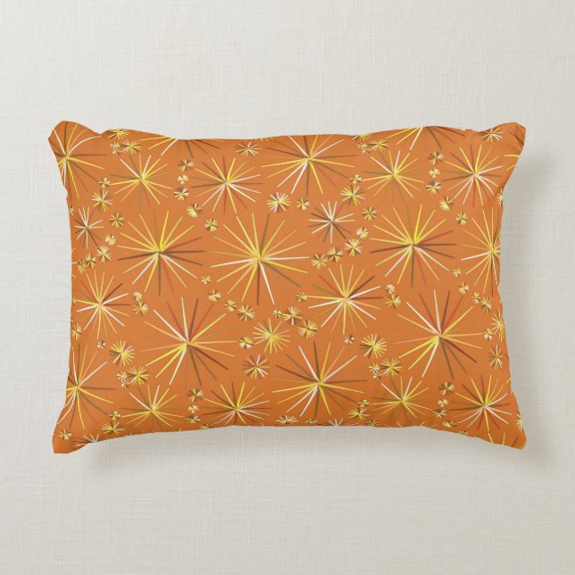 Mid Century Sputnik mönster, Terracotta Prydnadskudde (Framsidan)