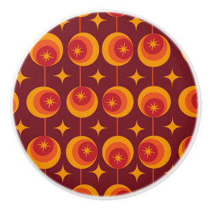 Mid Century Starburgos Mönster på Retro Circles Knopp