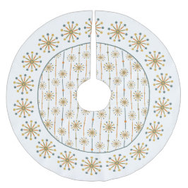 Mid Century Starburst Rand Anpassningsbar Färg Julgransmatta Borstad Polyester