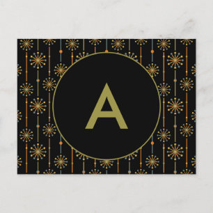 Mid Century Starburst Rand Anpassningsbar Färg SVG Vykort