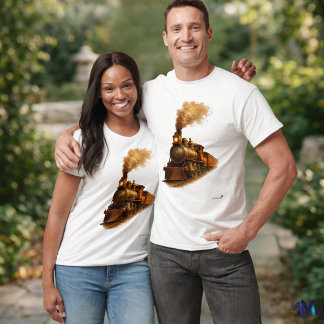 Mid Century Steam Train | Retro Vintage Locomotive T Shirt
