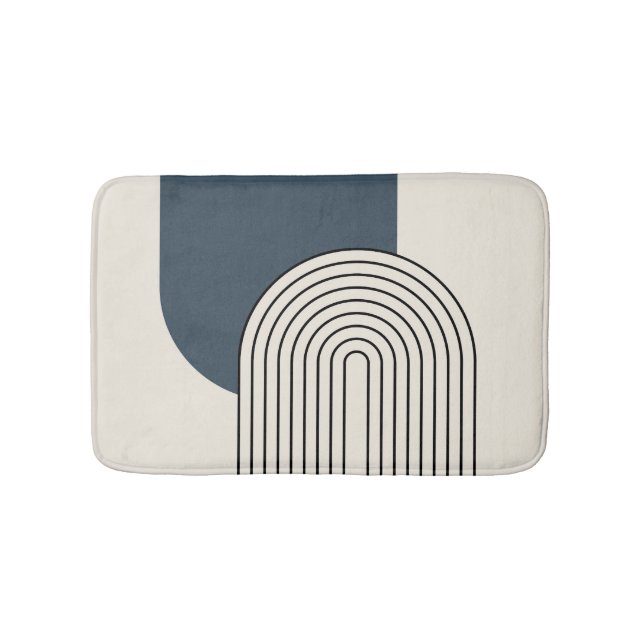 Mid Century stil-linjekonst med mörk blått båge Badrumsmatta (Framsidan)