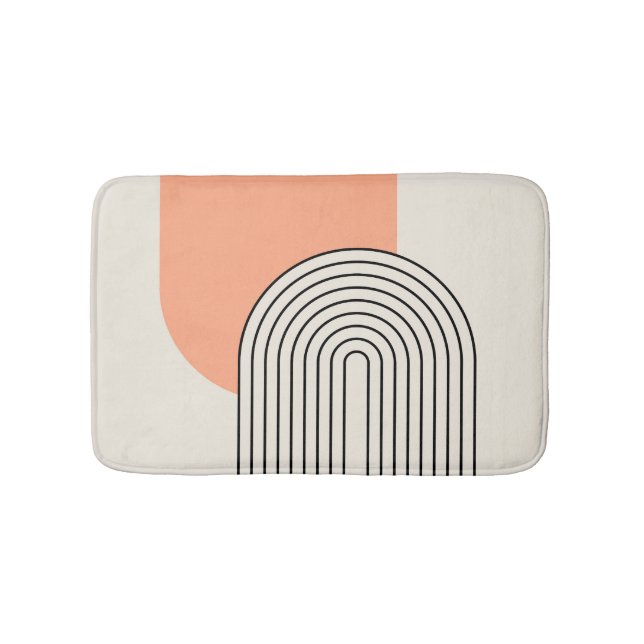 Mid Century stil linjekonst med rosa Arch Badrumsmatta (Framsidan)