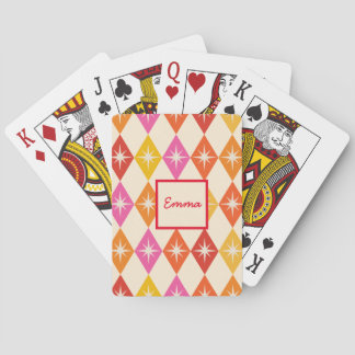 Mid Century Stjärnexplosioner på Retro Diamanter A Casinokort