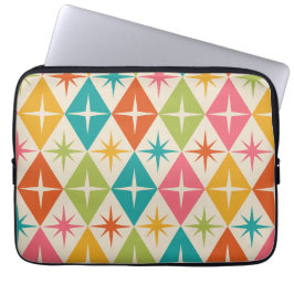 Mid Century-stjärnor på färgfulla Retro-diamanter Laptop Fodral