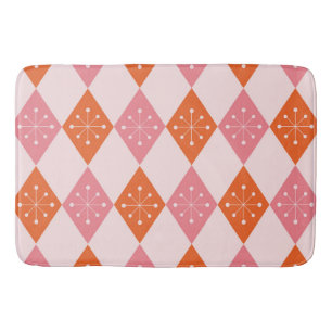 Mid Century-stjärnor på Orangens Rosa Diamonds Badrumsmatta