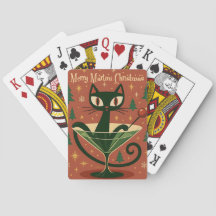 Mid Century Svart Katt Merry Martini Jul