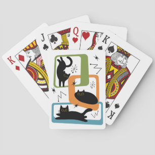 Mid Century svarta katter Casinokort