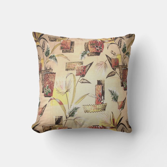 Mid Century Tiki Handflatan Dekorativ kudde (Framsida)