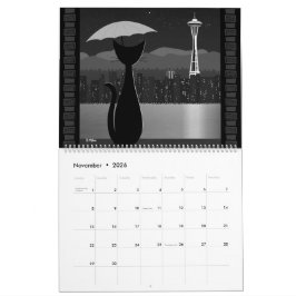 Mid Century Travel Cat Kalender
