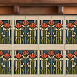 Mid Century Tulips Abstrakt Symmetry Arts Crafts Kakelplatta<br><div class="desc">Denna utsökta moderna keramiska tegel i mitten av århundradet är en kärleksfull hyllning till den tidsinställda konst- och hantverksrörelsen. Expertutformat i vår workshop i Barcelona har den symmetriska former för abstrakt och imiterar den fängslande alluven från moderna ansiktsbrickor i mitten av århundradet. Den symmetriska utformningen är ett uttryck för en...</div>