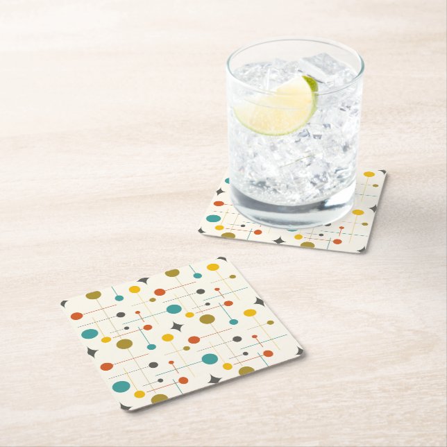 Mid Century Underlägg Papper Kvadrat (Insitu)