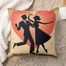 Mid Century Valentine Dancing Couple med Martini
