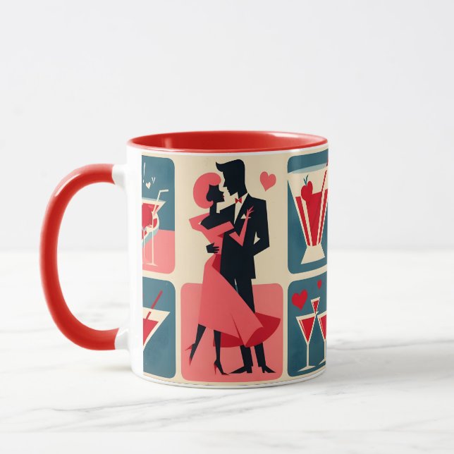 Mid Century Valentine Dancing lite Mugg (Vänster)