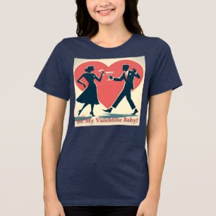 Mid Century Valentine Hip Martini Dancing Couple T Shirt
