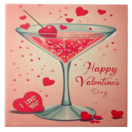 Mid Century Valentine Martini cocktail Kakelplatta