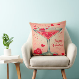 Mid Century Valentine Martini cocktail Kudde