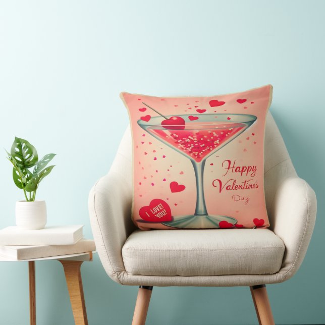 Mid Century Valentine Martini cocktail Kudde (Stol)