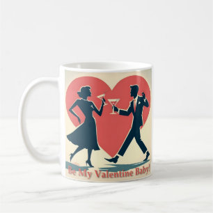 Mid Century Valentine Modern Hip Dancing Couple Kaffemugg