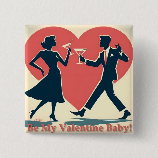 Mid Century Valentine Modern Hip Dancing Couple Knapp (Framsida)