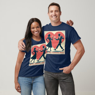 Mid Century Valentine Modern Hip Dancing Couple T Shirt