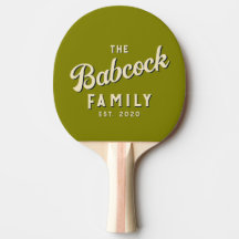 Mid-Century Varm Oliv Retro Familjenamn & År