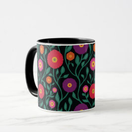Mid-Century Vine Flower | Garden Garland Midnight Mugg
