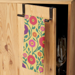 Mid-Century Vine Flower | Trädgårds-girlang Gul Kökshandduk