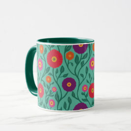 Mid-Century Vine Flower | Trädgårdsgrön garland Mugg