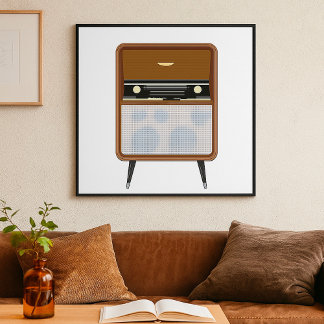 Mid Century Vintage Radio Retro Musikälskare Poster