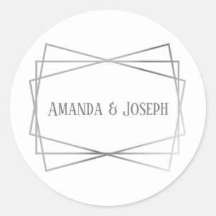 Mid Mod Gray Design - Circle Sticker Runt Klistermärke